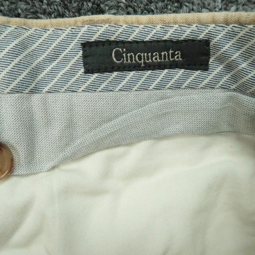 Zanella Pants Mens 34x30 Beige Tan Cinquanta 100% Linen Straight Trouser